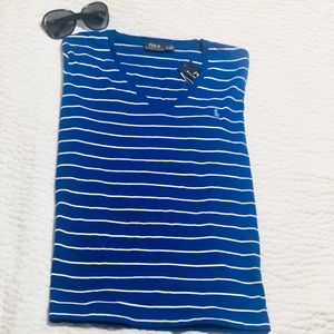 Ralph Lauren XL V-neck stripped “tee” NWT
